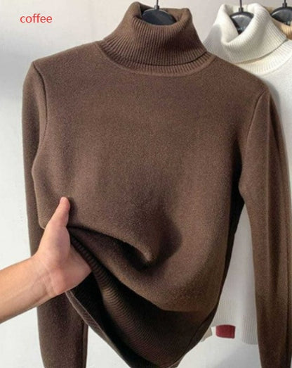 Turtle Neck Winter Sweater with Inner Fleece